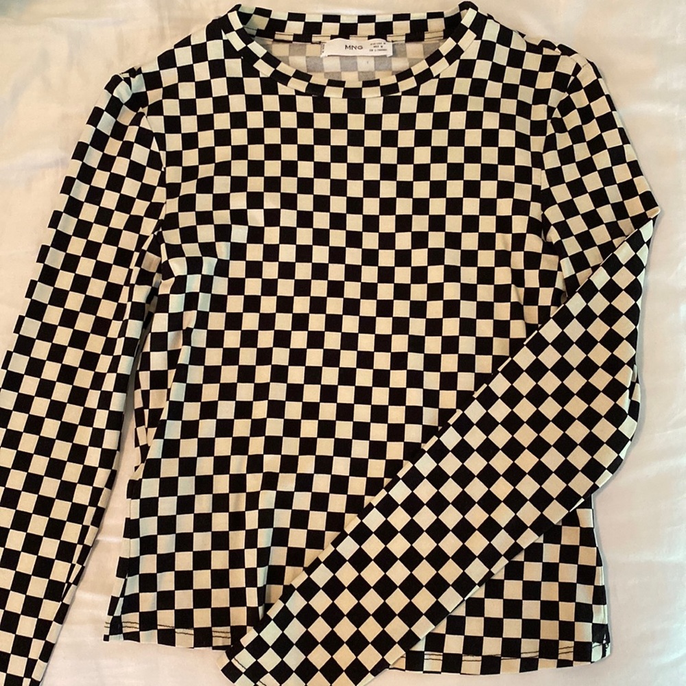 Mango Checkered Top